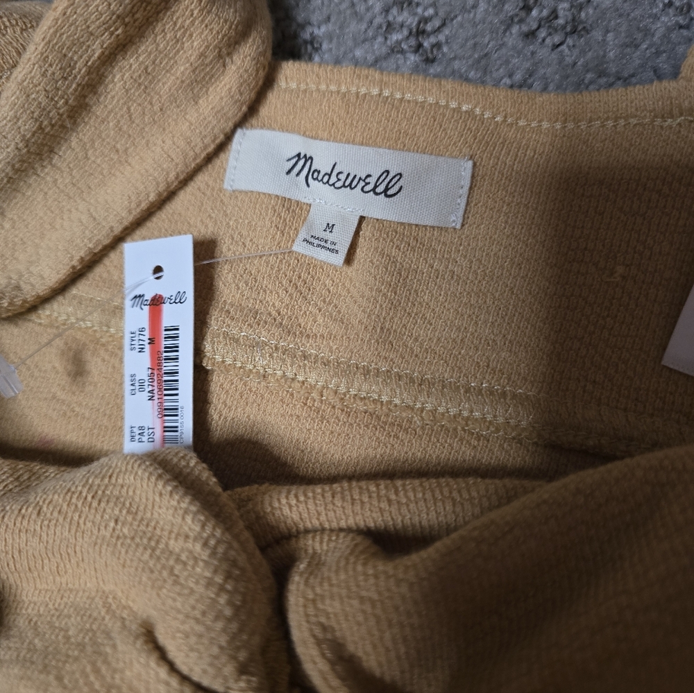 Madewell Cutout Knot-Front Cropped Tank Dried Straw Medium - Picture 4 of 5
